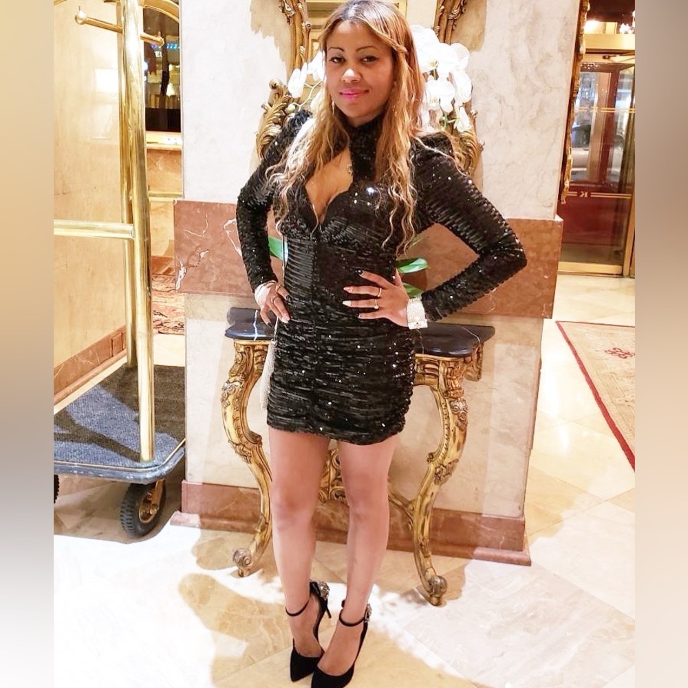 Sequin Keyhole Dress